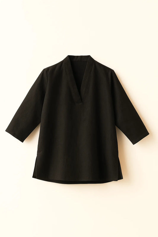 Luna Short Kurta Top - Black