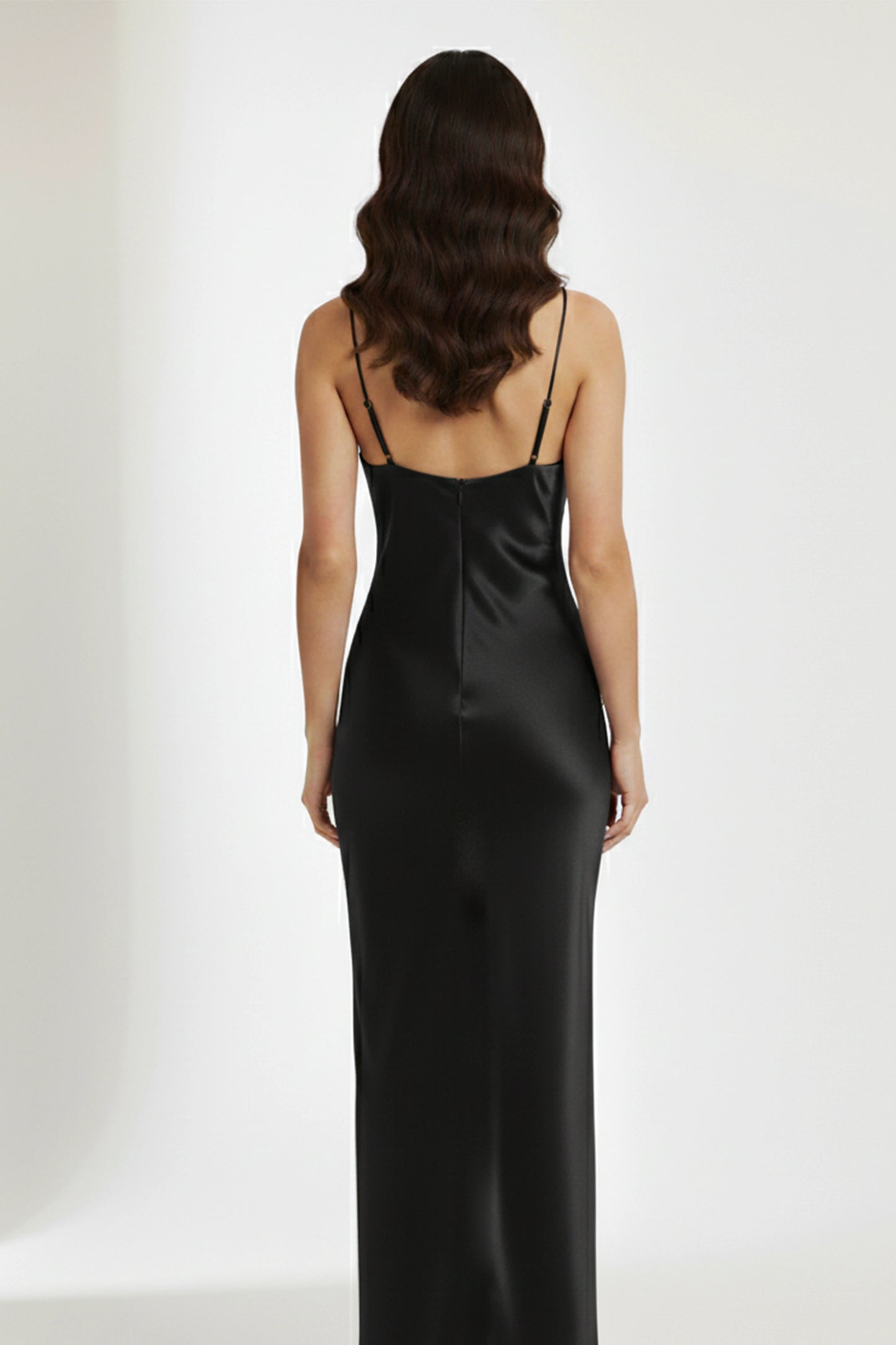 Black Satin Slip Dress
