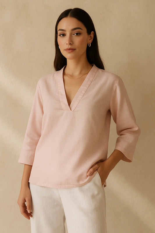 Luna Short Kurta Top - Pink