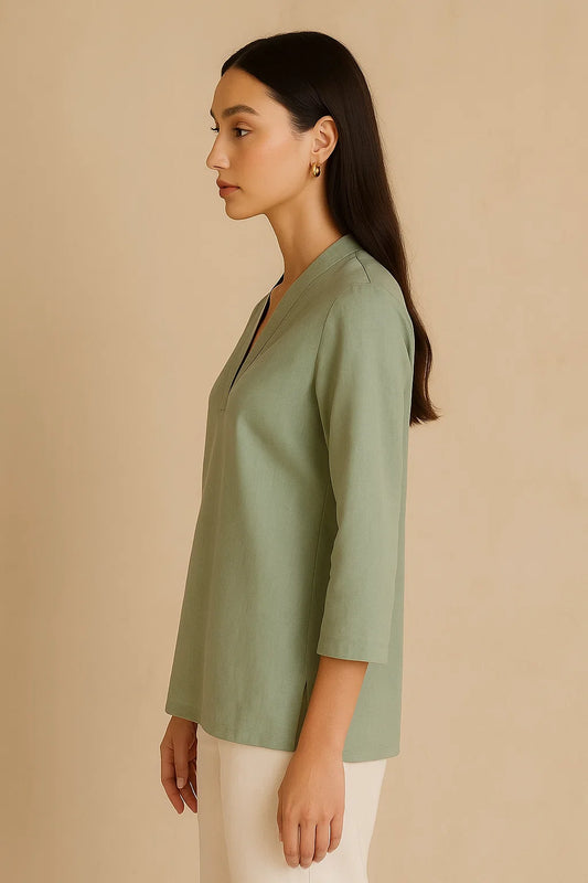 Luna Short Kurta Top - Sage