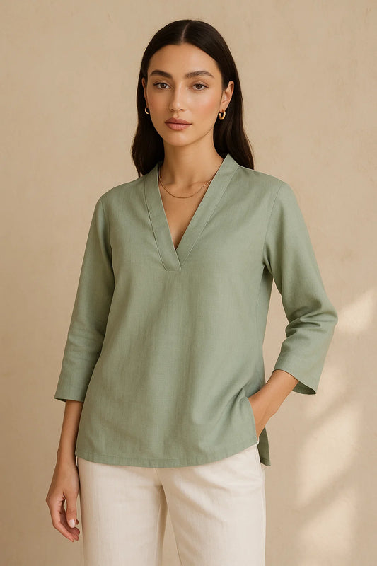 Luna Short Kurta Top - Sage