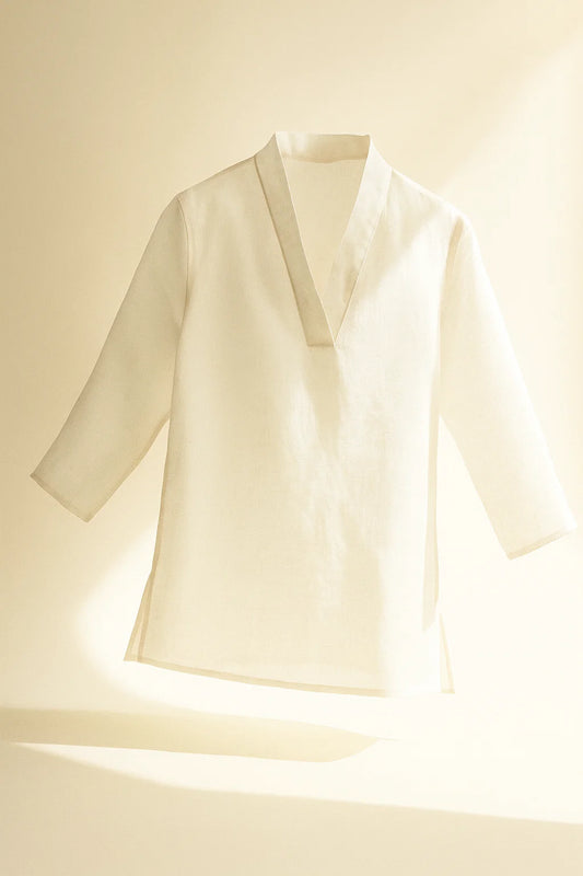 Luna Short Kurta Top - White