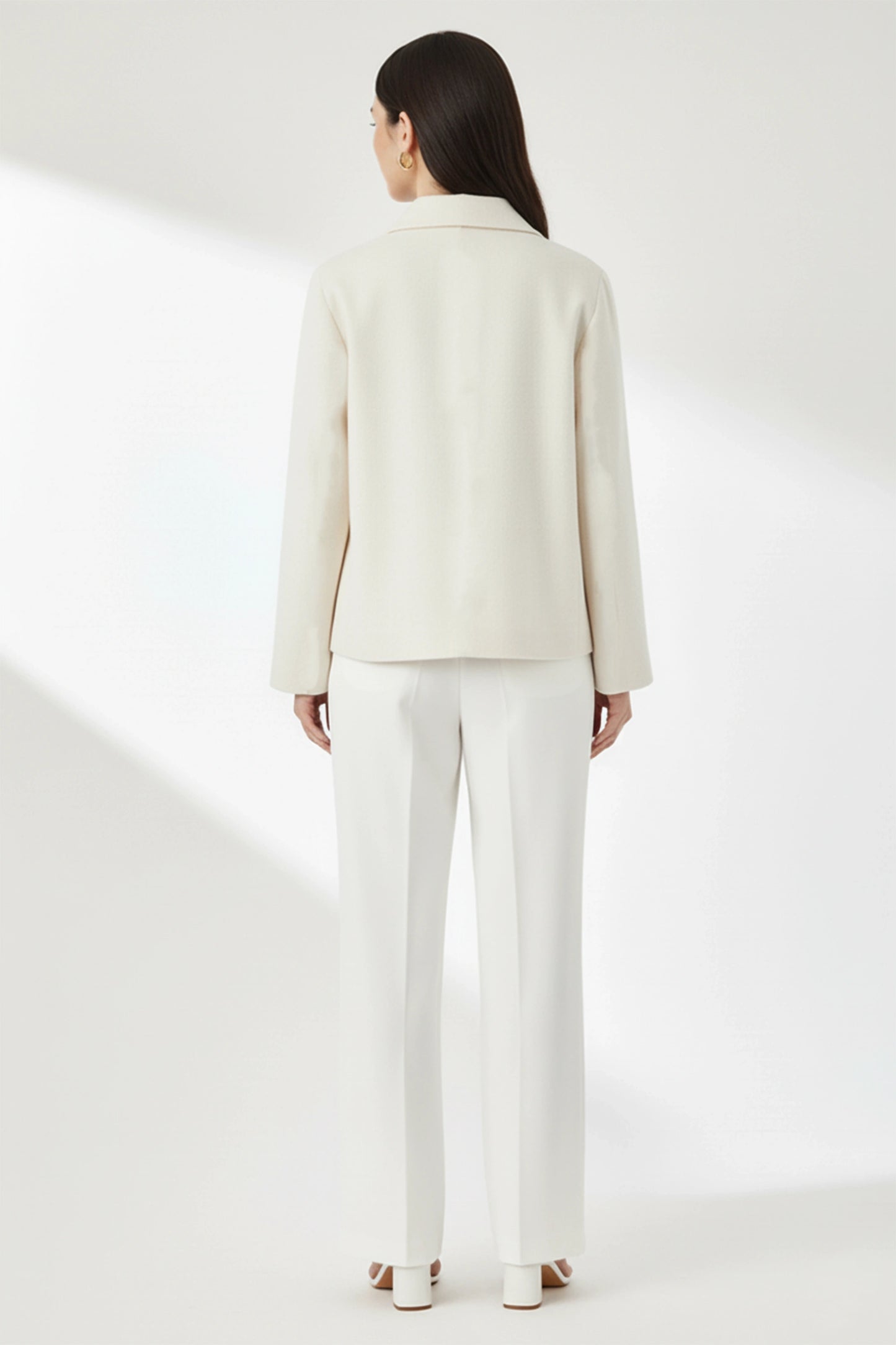 Felt Short Coat- Ivory