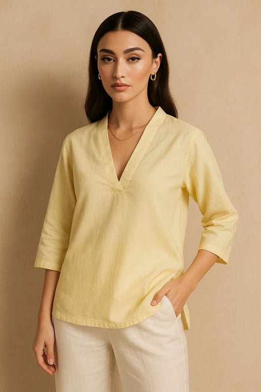 Luna Short Kurta Top - Yellow
